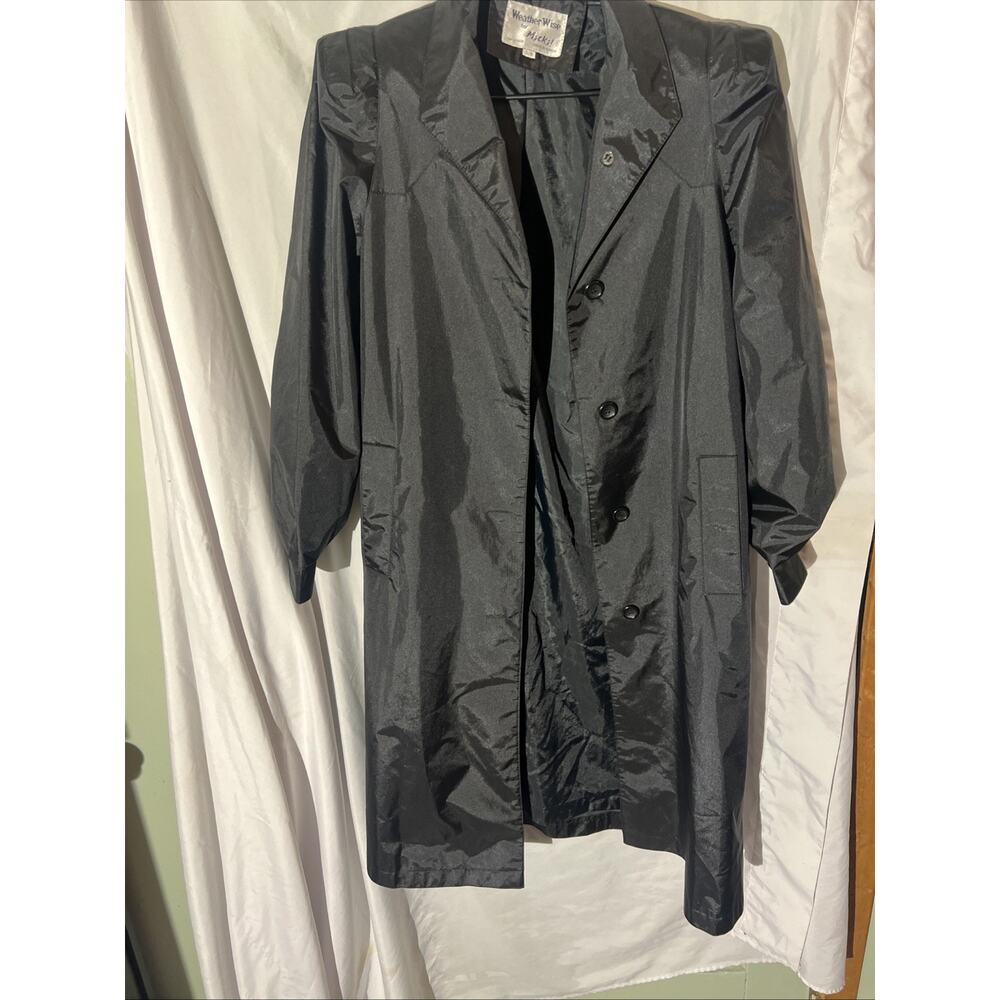 Weather Wise by Micki Womens Vintage Rocker Shoulder Pad Trench Coat Sz 5/6
